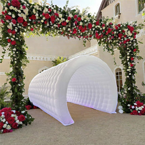 Sayok Inflatable Tunnel Sports Tunnel Entrance Inflatable Tunnel Tent for Event Wedding Advertising Party Exhibition Promotion(White, 16.5x10x10ft)