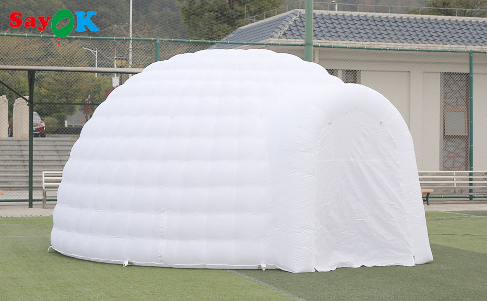 SAYOK Outdoor Portable Inflatable Igloo Dome Tent with Led Light for Party Wedding Event Camping