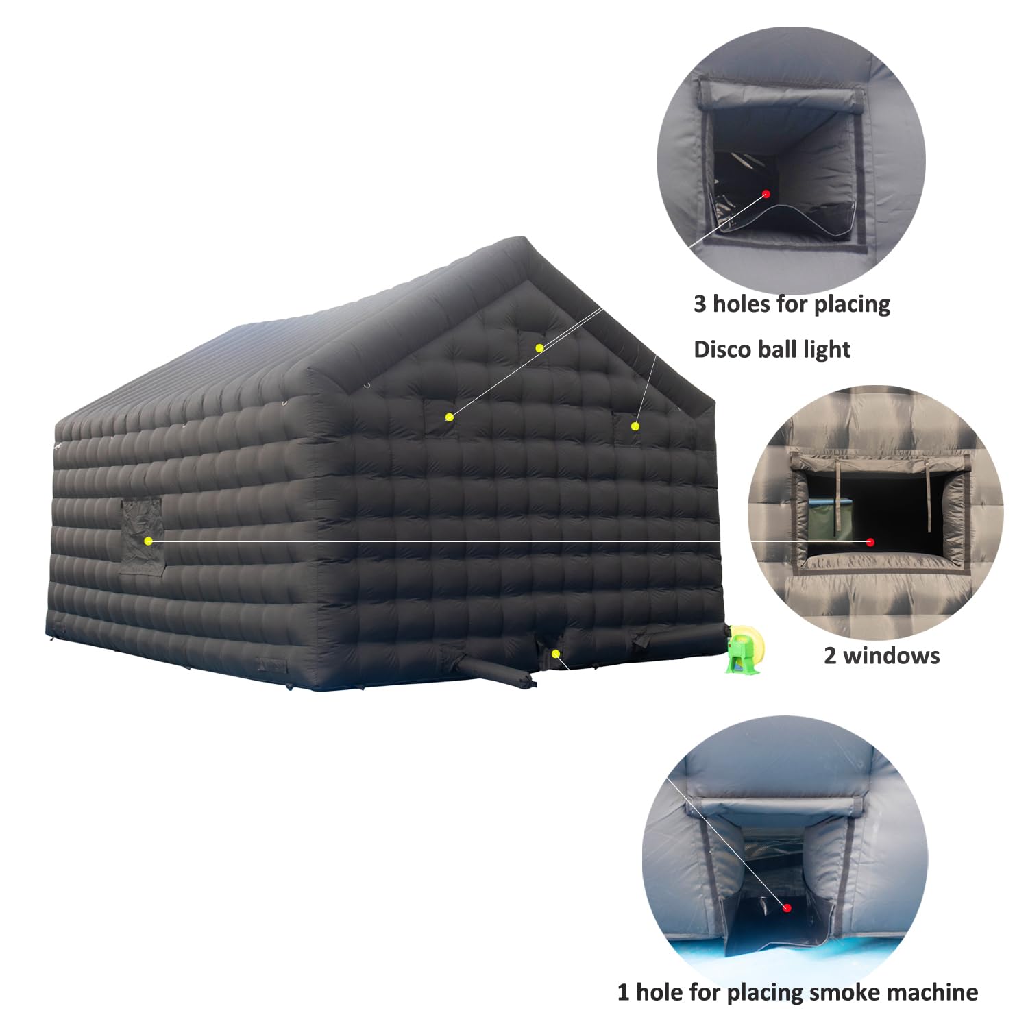 SAYOK Inflatable Nightclub, Inflatable Party Tent with Disco Ball Light, Inflatable Night Club Tent for Adults Wedding Birthday Backyard Party Business