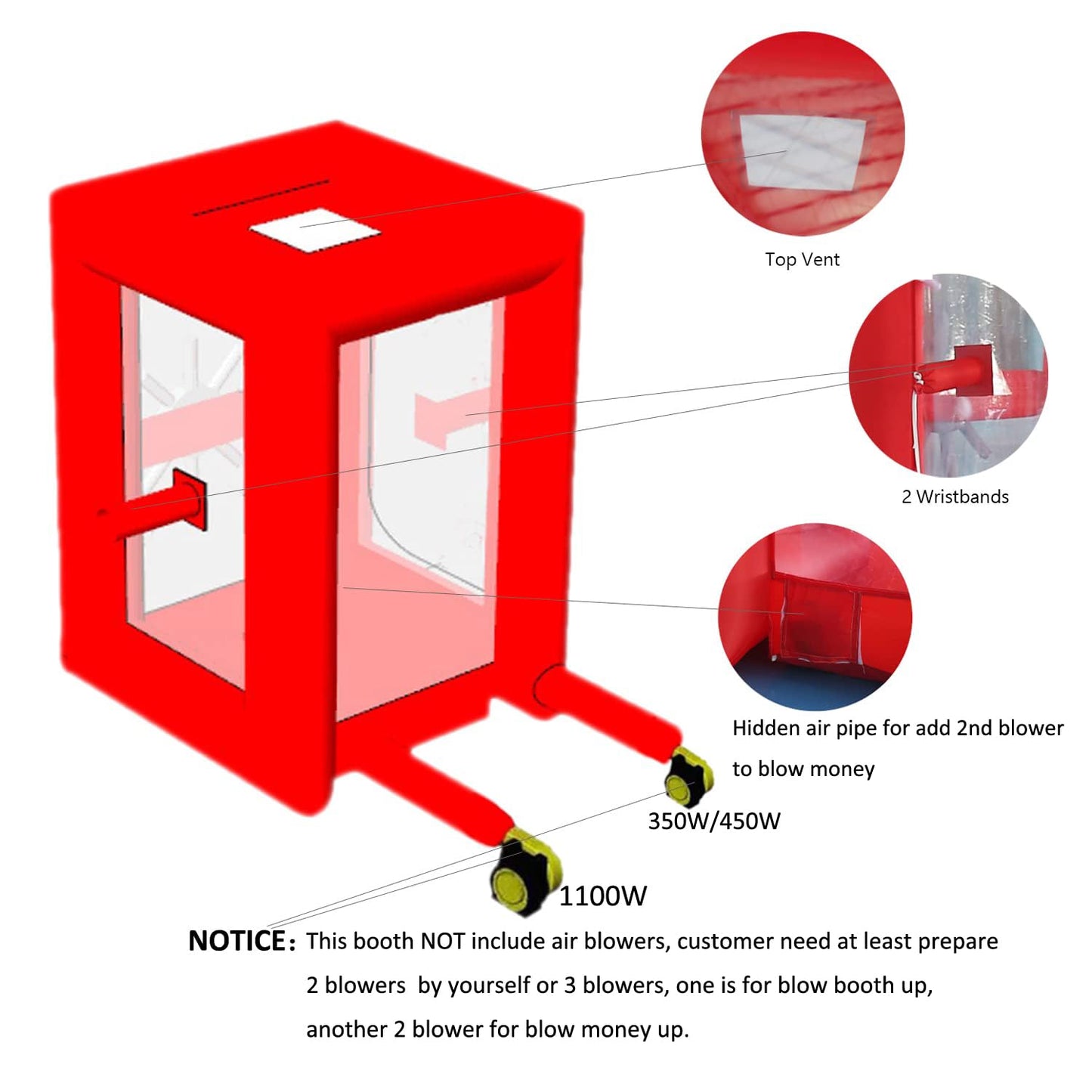 SAYOK Inflatable Cash Cube Booth Inflatable Money Grab Machine for Business Advertising Event Promotion(NO BLOWERS INCLUDED, 5.9x5.9x8.2ft)