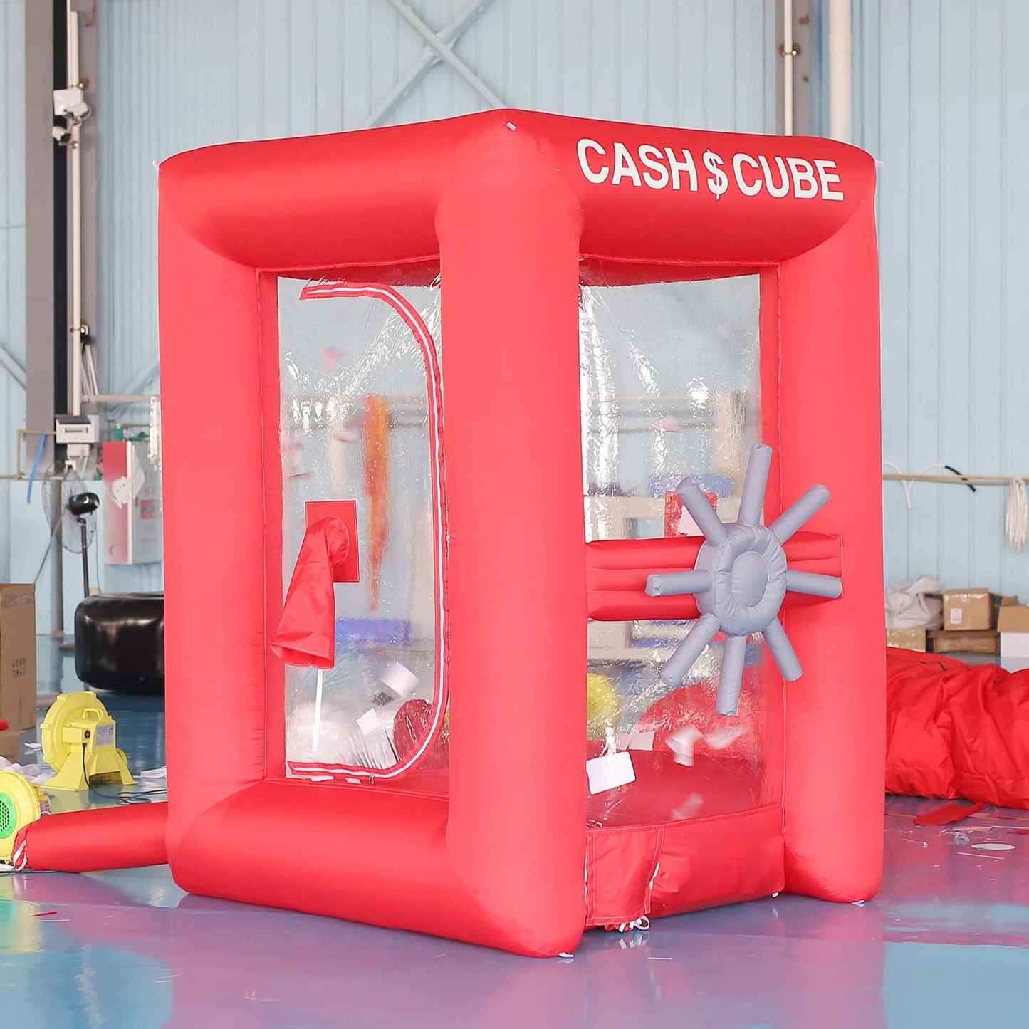 SAYOK Inflatable Cash Cube Booth Inflatable Money Grab Machine for Business Advertising Event Promotion(NO BLOWERS INCLUDED, 5.9x5.9x8.2ft)