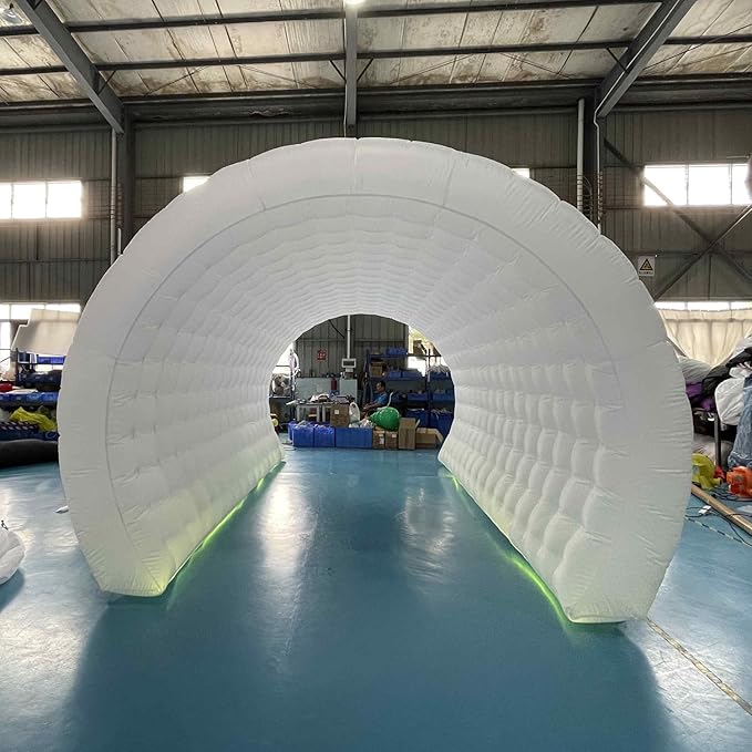 Sayok Inflatable Tunnel Sports Tunnel Entrance Inflatable Tunnel Tent for Event Wedding Advertising Party Exhibition Promotion(White, 16.5x10x10ft)