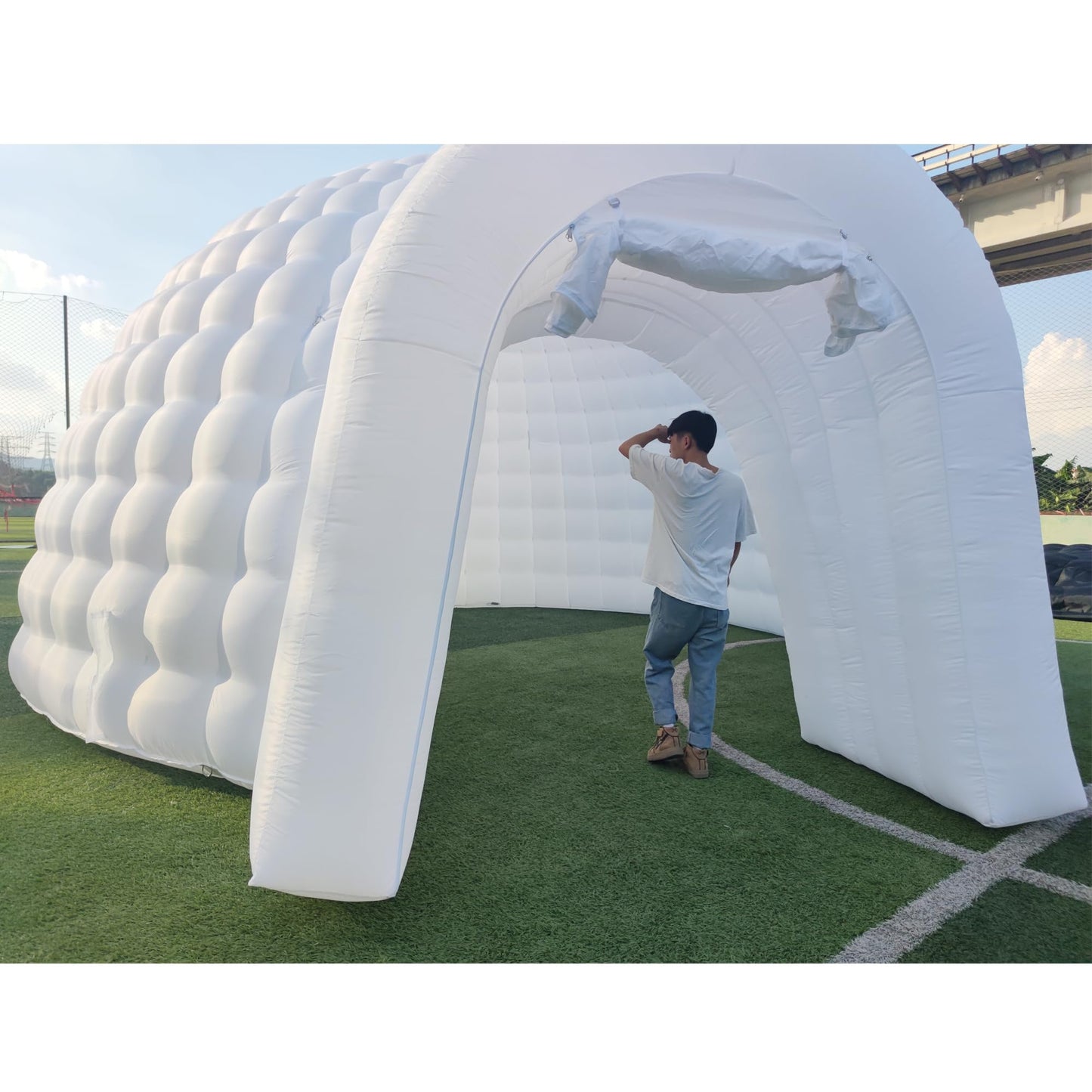 SAYOK Outdoor Portable Inflatable Igloo Dome Tent with Led Light for Party Wedding Event Camping