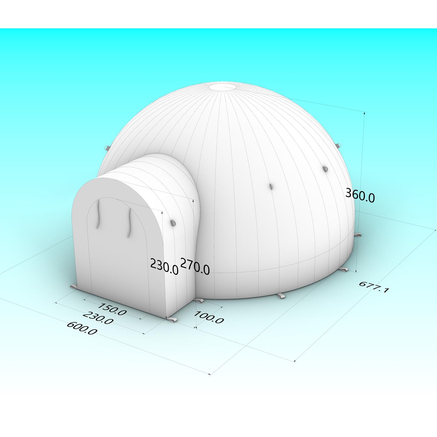 SAYOK Outdoor Portable Inflatable Igloo Dome Tent with Led Light for Party Wedding Event Camping