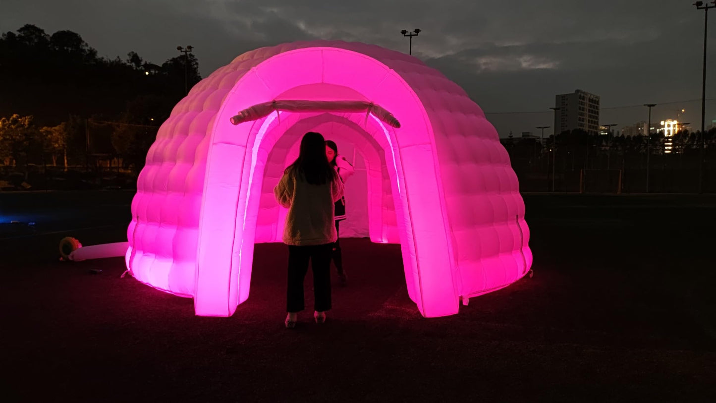 SAYOK Outdoor Portable Inflatable Igloo Dome Tent with Led Light for Party Wedding Event Camping