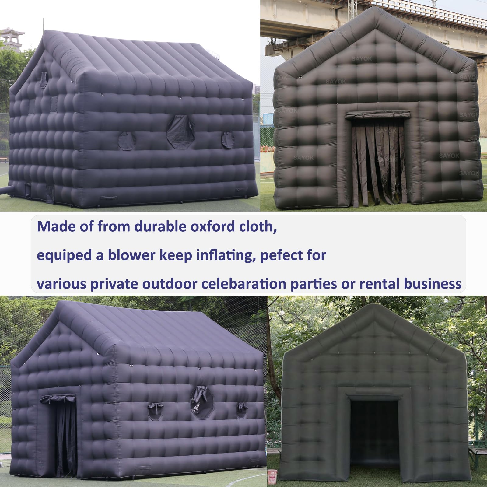 SAYOK Inflatable Nightclub, Inflatable Party Tent with Disco Ball Light, Inflatable Night Club Tent for Adults Wedding Birthday Backyard Party Business inflatable house​