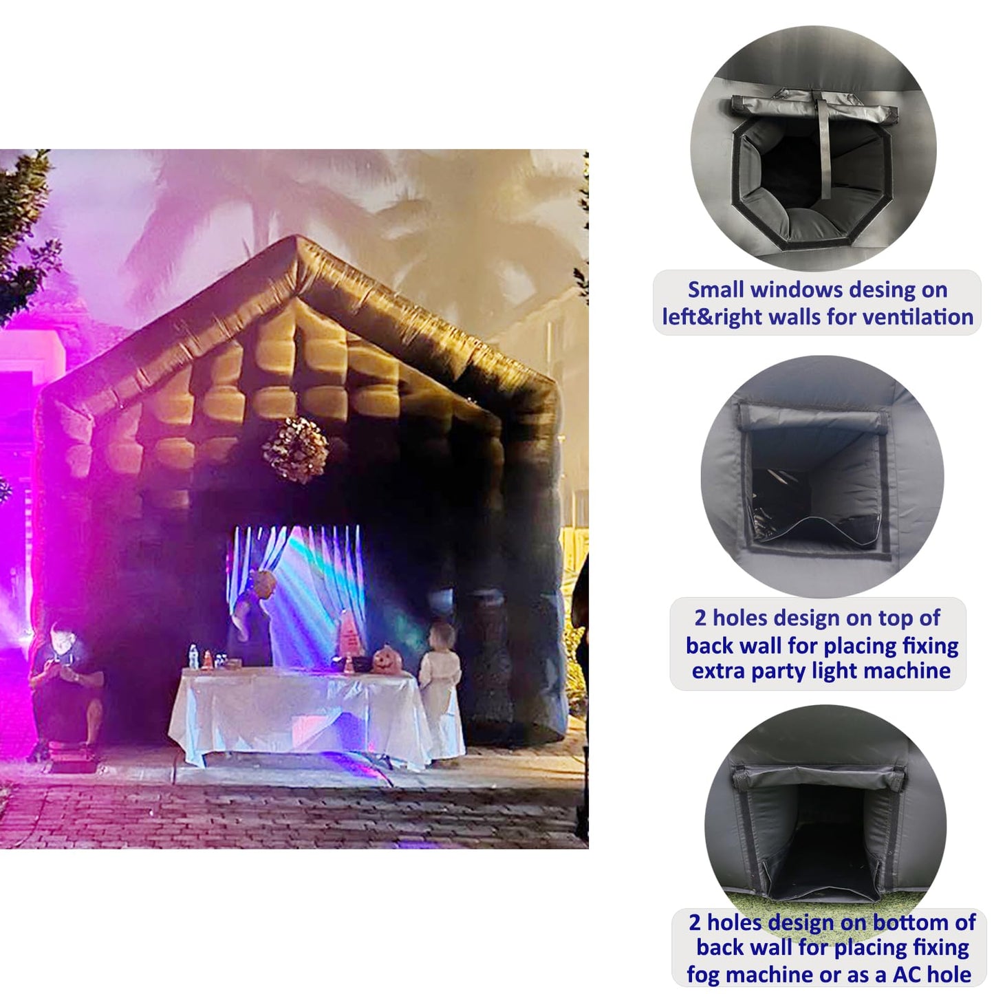 SAYOK Inflatable Nightclub, Inflatable Party Tent with Disco Ball Light, Inflatable Night Club Tent for Adults Wedding Birthday Backyard Party Business inflatable house​