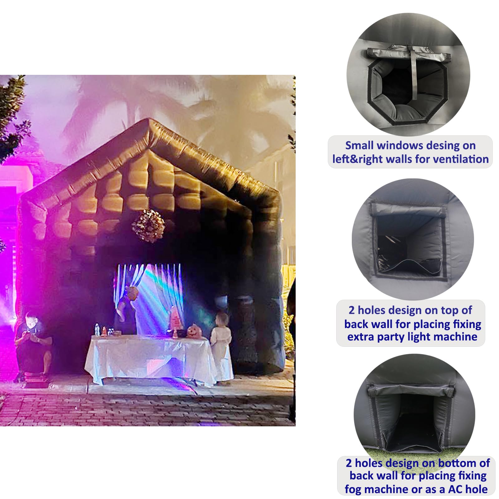 SAYOK Inflatable Nightclub, Inflatable Party Tent with Disco Ball Light, Inflatable Night Club Tent for Adults Wedding Birthday Backyard Party Business inflatable house​