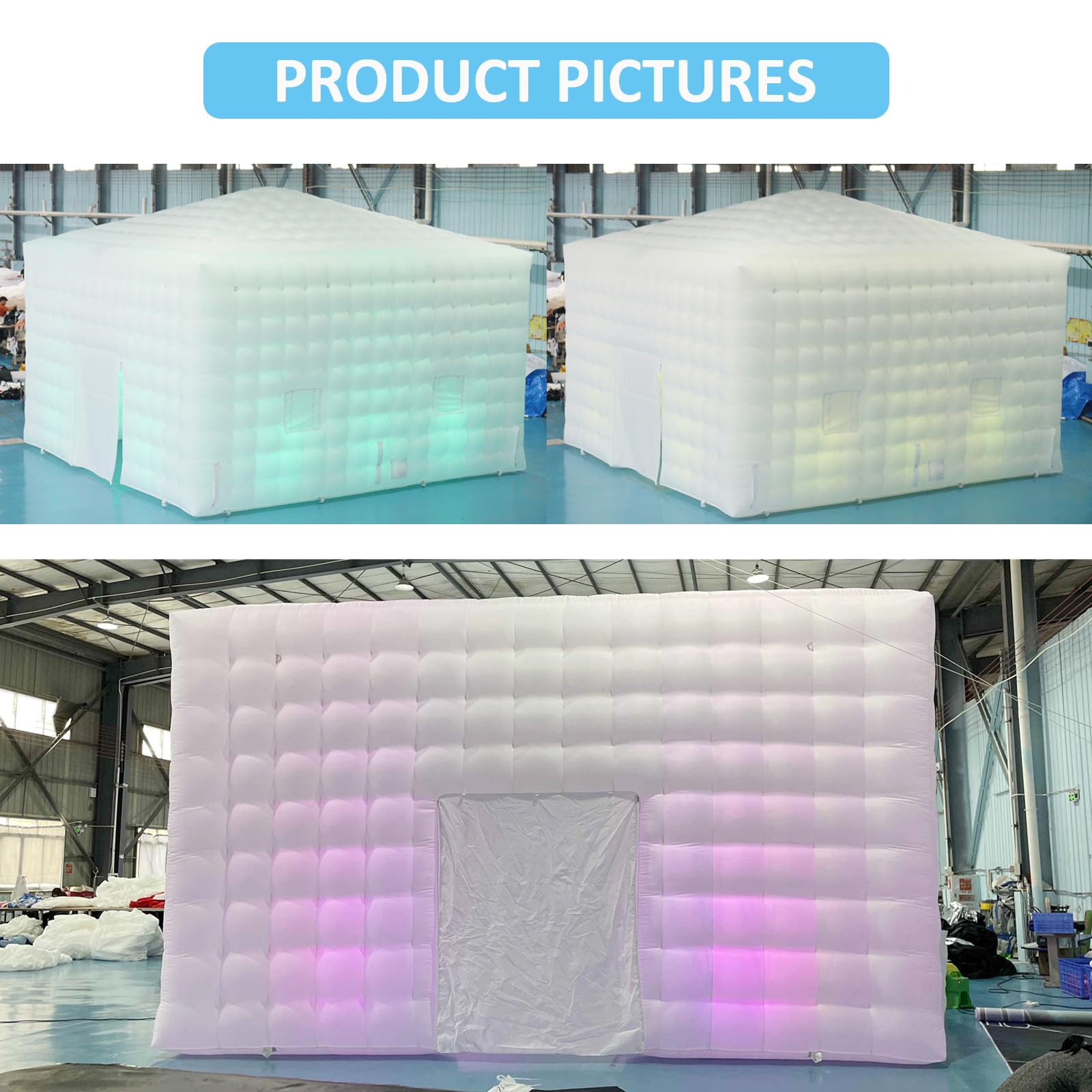 SAYOK Portable Large Inflatable Air Cube Tent Fancy Inflatable Marquee Tent House Night Club for Party Event Exhibition Wedding Business/Private Use