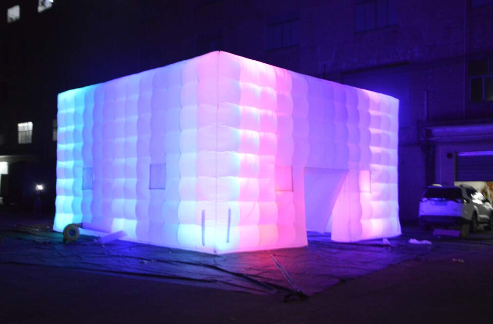 SAYOK Portable Large Inflatable Air Cube Tent Fancy Inflatable Marquee Tent House Night Club for Party Event Exhibition Wedding Business/Private Use