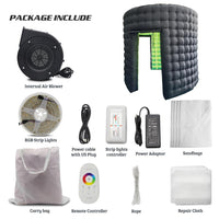 SAYOK 10ft Diameter Round Inflatable LED 360 Photo Booth Enclosure with LED Lights & Blower, 360 Photo Booth Backdrop for Wedding, Party, Birthday, Exhibition
