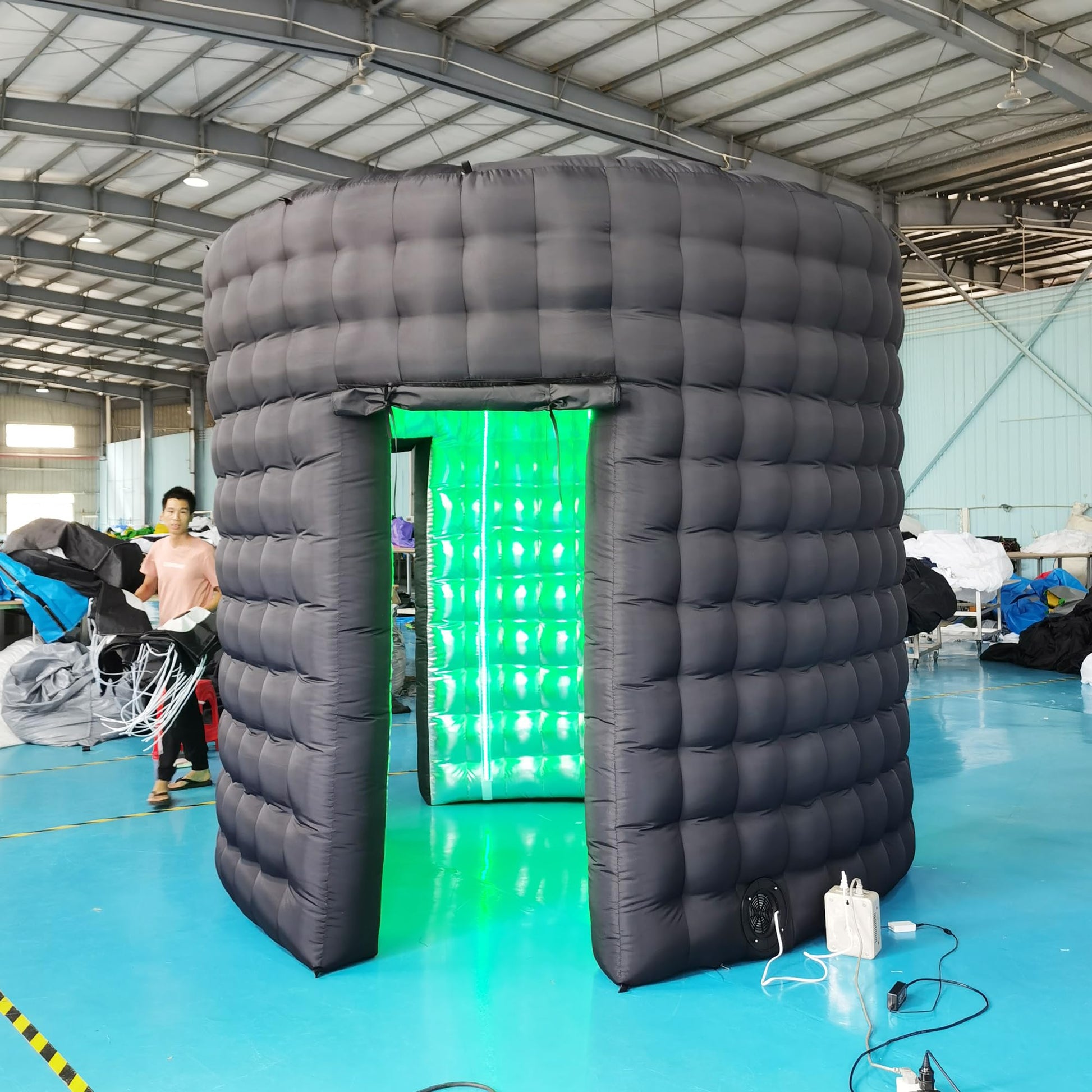 SAYOK 10ft Diameter Round Inflatable LED 360 Photo Booth Enclosure with LED Lights & Blower, 360 Photo Booth Backdrop for Wedding, Party, Birthday, Exhibition