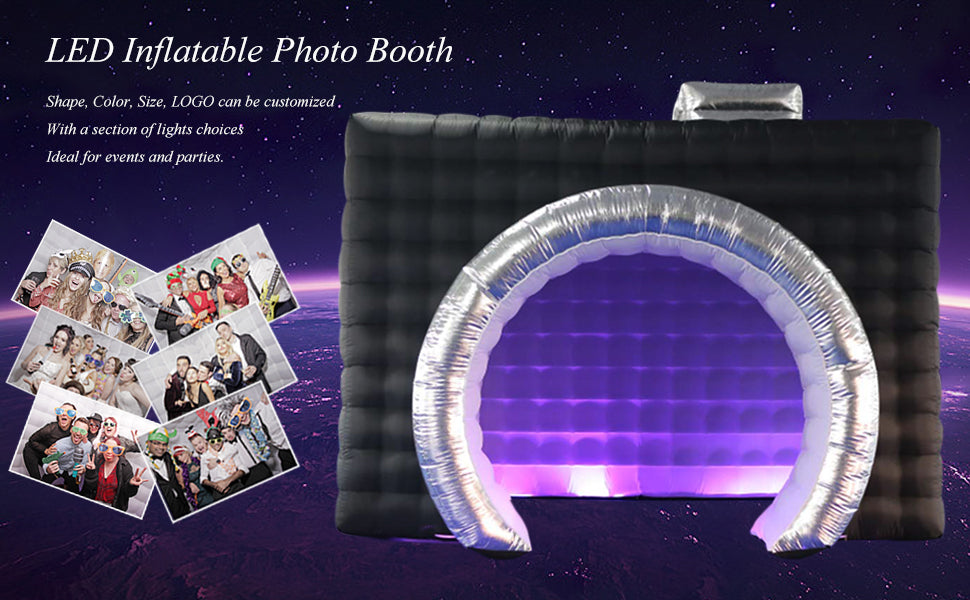 SAYOK Inflatable Party Tent Inflatable Nightclub White Inflatable Camera Photo Booth Enclosure Inflatable Cube Tent for Event, Show, Exhibition, Bars, Clubs, Tourism, Parties