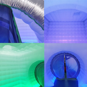SAYOK Inflatable Party Tent Inflatable Nightclub White Inflatable Camera Photo Booth Enclosure Inflatable Cube Tent for Event, Show, Exhibition, Bars, Clubs, Tourism, Parties