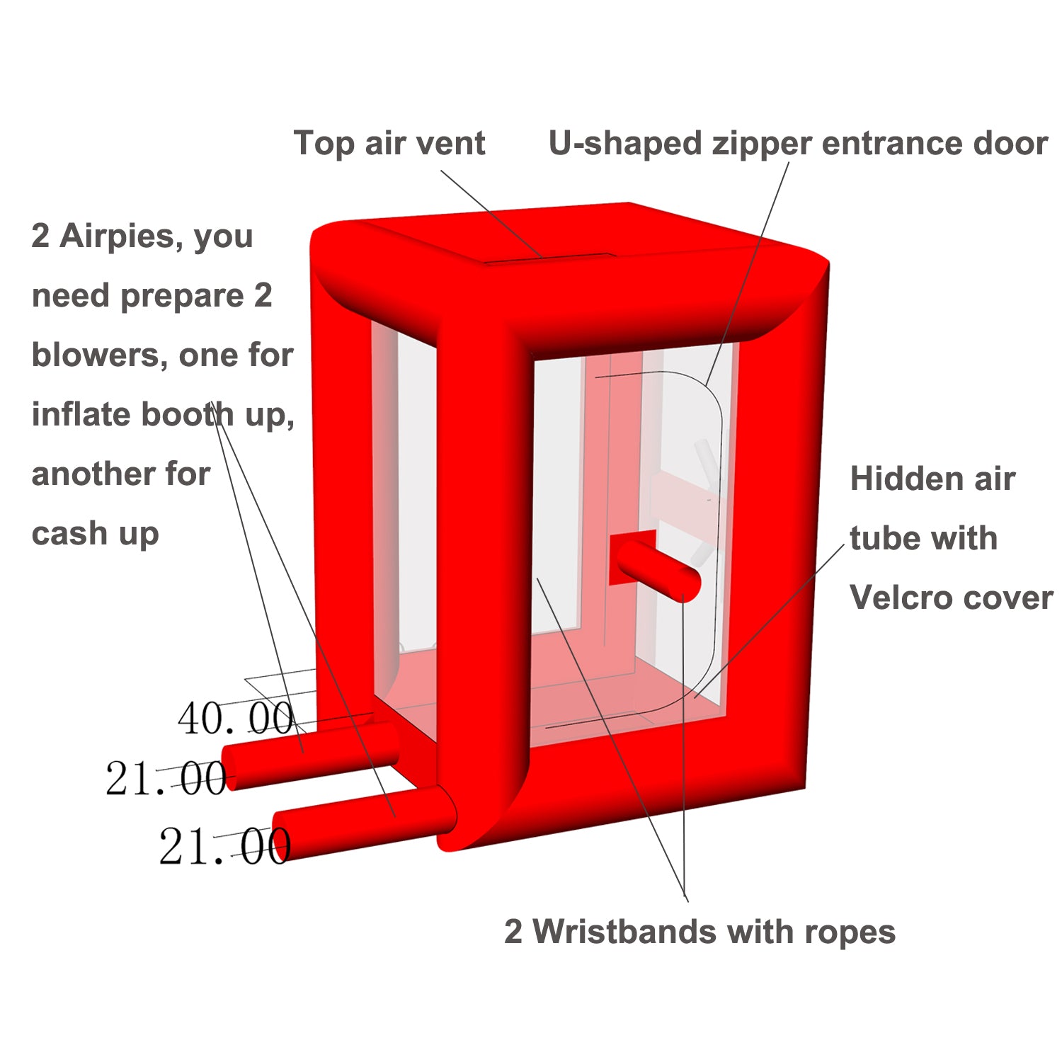 SAYOK Inflatable Cash Cube Booth Inflatable Money Grab Machine for Business Advertising Event Promotion(NO BLOWERS INCLUDED, 5.9x5.9x8.2ft)