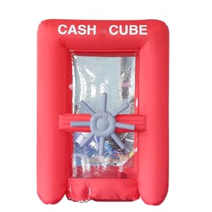 SAYOK Inflatable Cash Cube Booth Inflatable Money Grab Machine for Business Advertising Event Promotion(NO BLOWERS INCLUDED, 5.9x5.9x8.2ft)