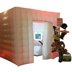 SAYOK Portable Inflatable Photo Booth Enclosure， Photo Booth Tent with Air Blower and Remote Controller, Photo Booth Backdrop for Party Wedding Birthday Event