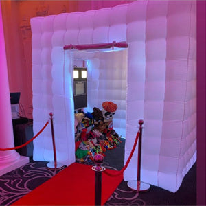 SAYOK Portable Inflatable Photo Booth Enclosure， Photo Booth Tent with Air Blower and Remote Controller, Photo Booth Backdrop for Party Wedding Birthday Event
