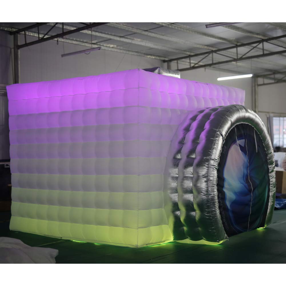 SAYOK Inflatable Party Tent Inflatable Nightclub White Inflatable Camera Photo Booth Enclosure Inflatable Cube Tent for Event, Show, Exhibition, Bars, Clubs, Tourism, Parties