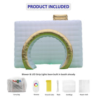SAYOK Inflatable Party Tent Inflatable Nightclub White Inflatable Camera Photo Booth Enclosure Inflatable Cube Tent for Event, Show, Exhibition, Bars, Clubs, Tourism, Parties