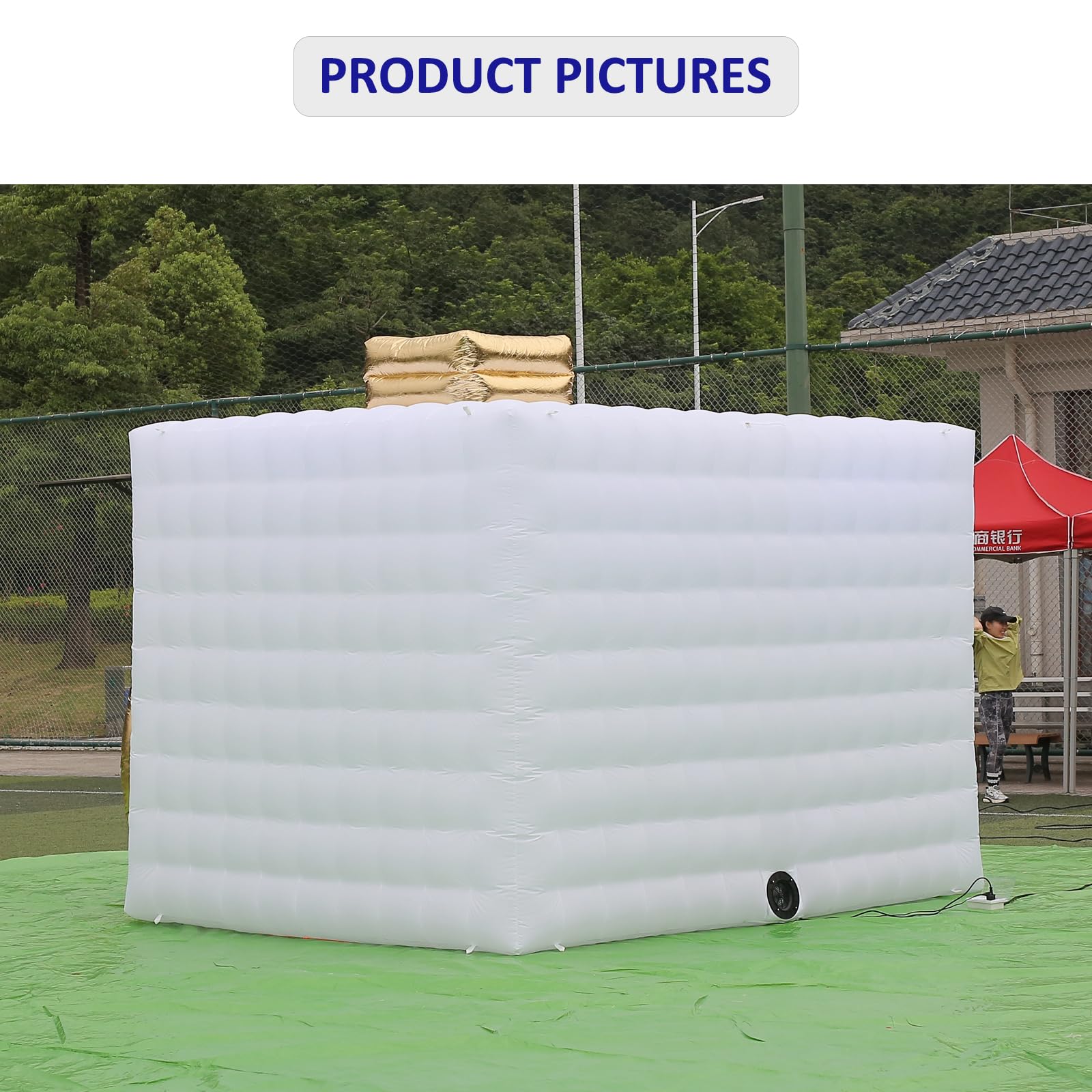 SAYOK Inflatable Party Tent Inflatable Nightclub White Inflatable Camera Photo Booth Enclosure Inflatable Cube Tent for Event, Show, Exhibition, Bars, Clubs, Tourism, Parties