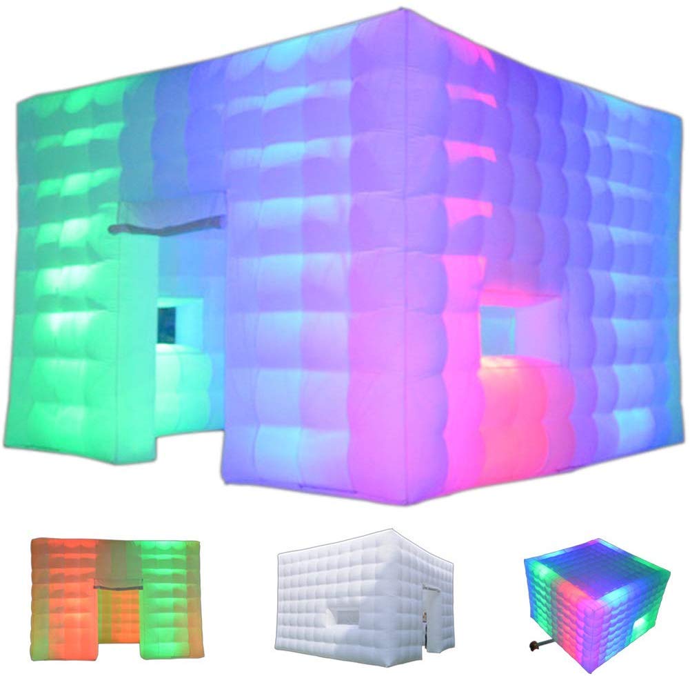 SAYOK Portable Large Inflatable Air Cube Tent Fancy Inflatable Marquee Tent House Night Club for Party Event Exhibition Wedding Business/Private Use