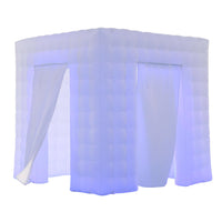 SAYOK Portable Inflatable Photo Booth Enclosure (White, Two Doors, 8.2x8.2x8.2ft), Photo Booth Tent with Air Blower and Remote Controller, Photo Booth Backdrop for Party Wedding Birthday Event