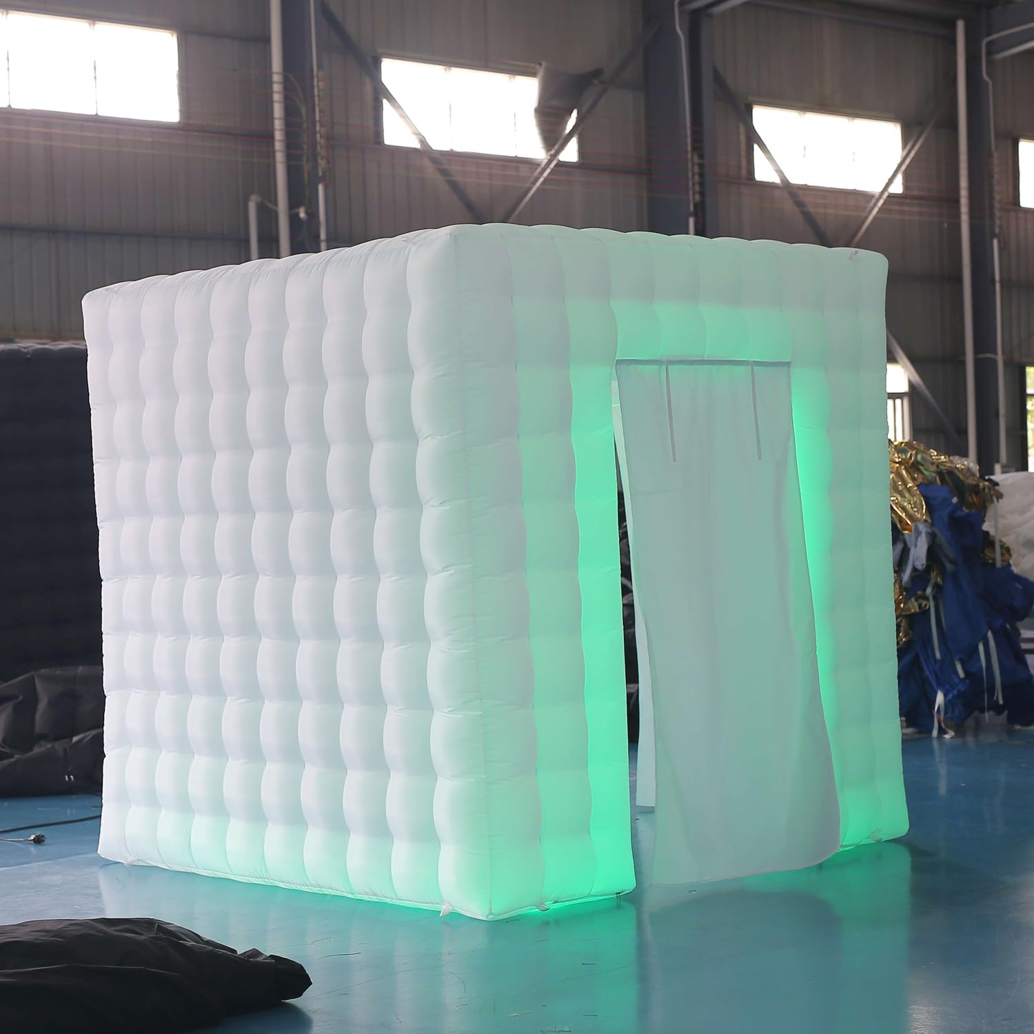SAYOK Portable Inflatable Photo Booth Enclosure (White, Two Doors, 8.2x8.2x8.2ft), Photo Booth Tent with Air Blower and Remote Controller, Photo Booth Backdrop for Party Wedding Birthday Event